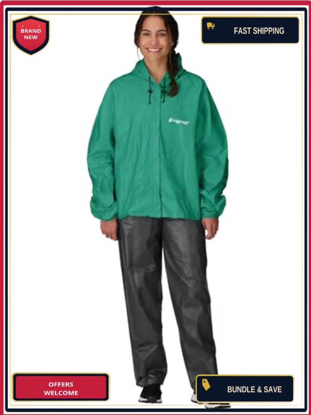 Waterproof Breathable Rain Suit with Jacket & Pants, Lightweight